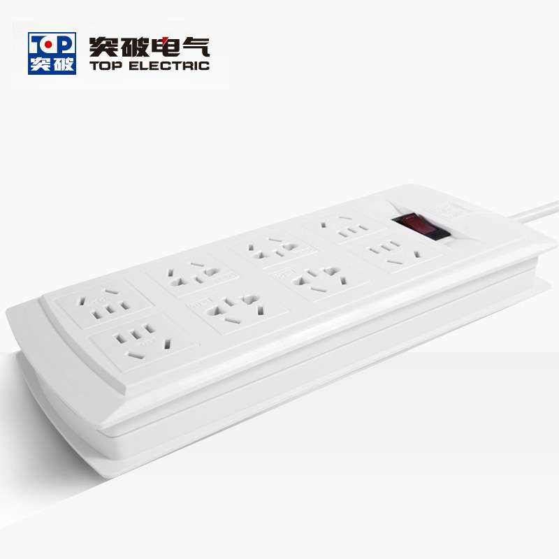 突破TZ-C18-B 接线板8孔位插座插线板家用拖线板3米电源拖线板