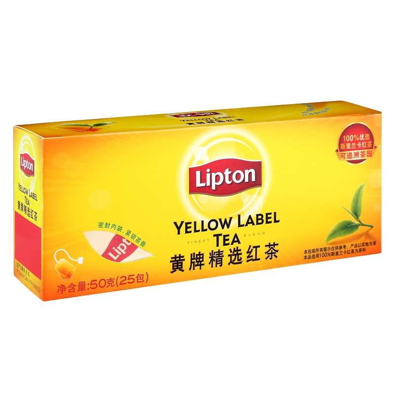 立顿（Lipton） 茶叶 红茶 黄牌精选红茶25包 50g