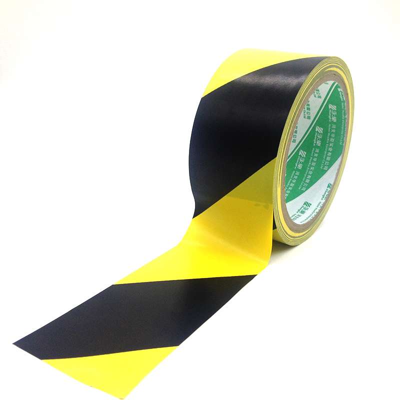 斑马胶带4.8CM*20Y黄黑色地面胶带警戒隔离斑马线彩色胶带pvc