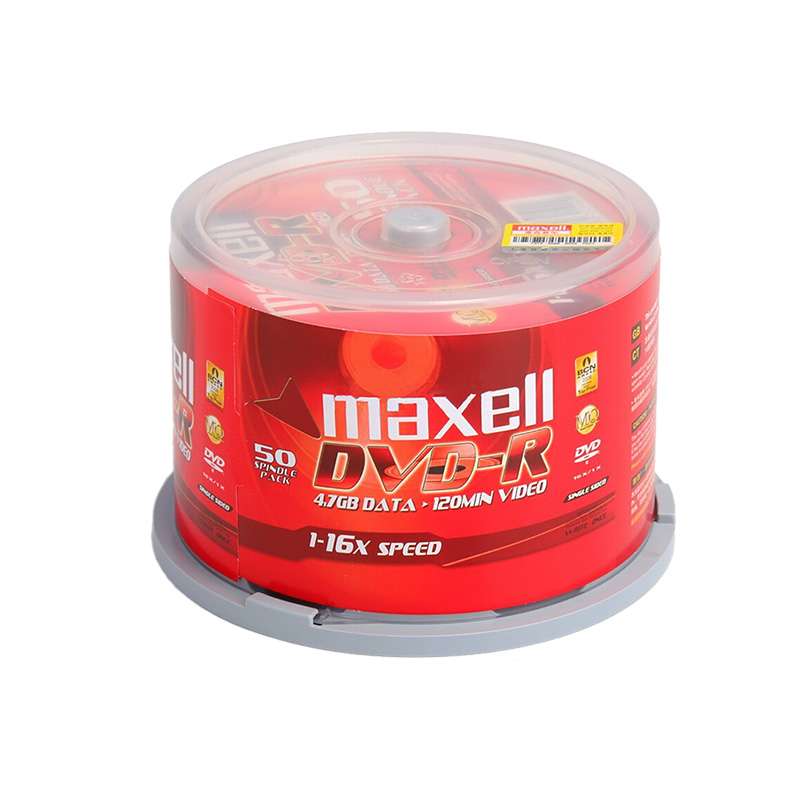 麦克赛尔光盘 DVD-R-16X 刻录盘 50片装