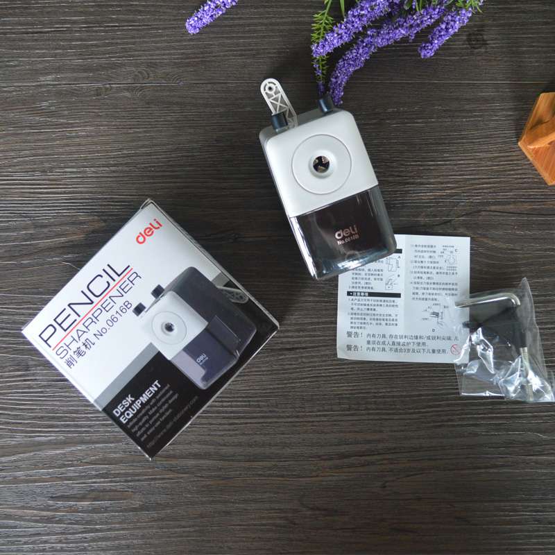 得力0616B卷笔刀 铅笔削笔器 桌面式手摇卷笔刀 刨笔刀 办公用品