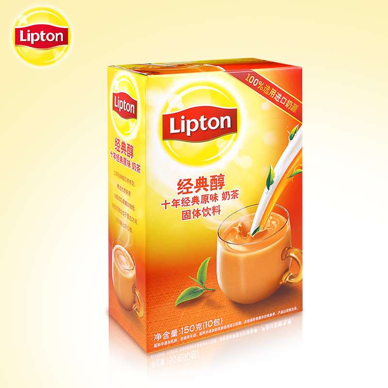 Lipton立顿经典醇10年经典原味奶茶固体饮料立顿奶茶15gx10条/盒