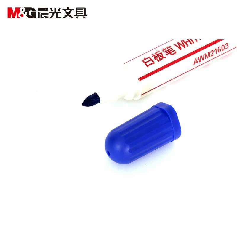晨光AWM21603白板笔 黑色蓝色无毒液体粉笔 擦拭不留痕粗头办公